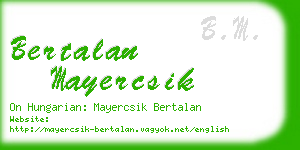 bertalan mayercsik business card